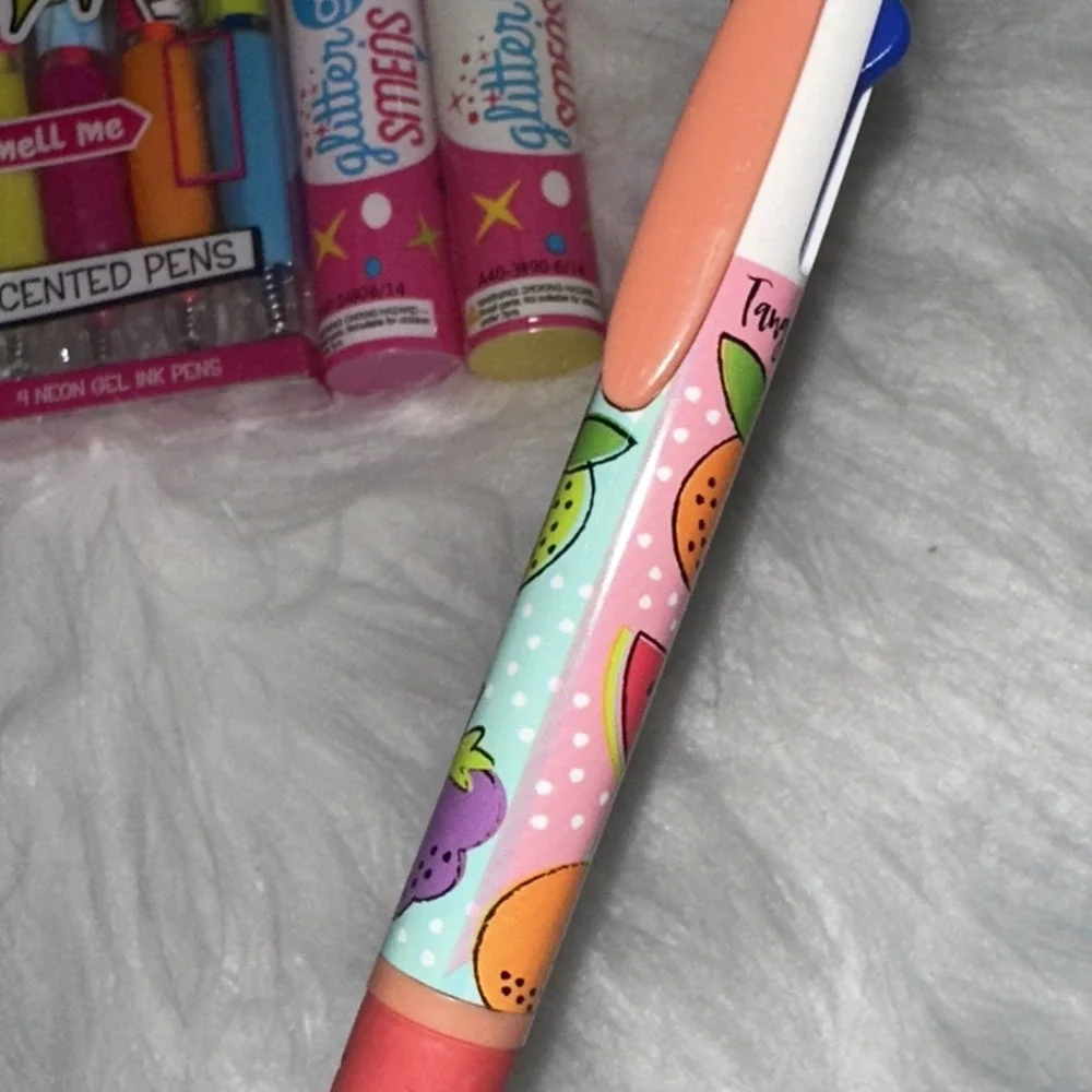 Smens Scented Pens Black Ink Medium Point 8 Count Lot Sugar Skull‎ Neon Glitter